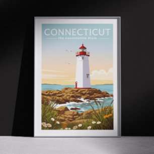 Póster Conecticut de vintage