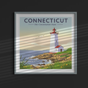 Póster Conecticut de vintage