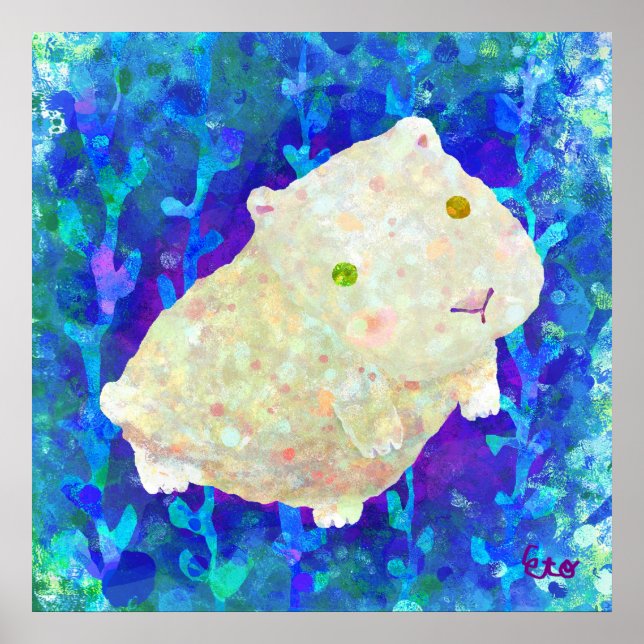 Póster conejillo blanco (Frente)