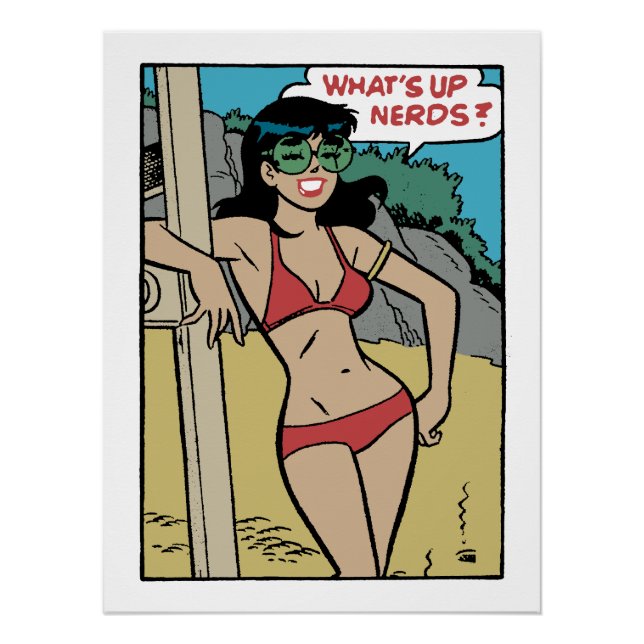 Póster Conejita de Playa Bronceada • ¿Qué pasa, Nerds?  (Anverso)