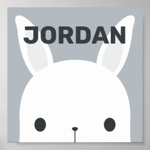 Póster Conejito Bonito con Nombre Personalizado
