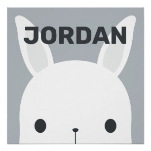 Póster Conejito Bonito con Nombre Personalizado