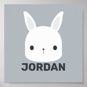 Póster Conejito Bonito con Nombre Personalizado Po