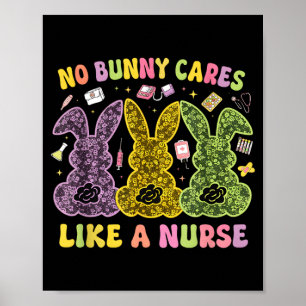 Póster Conejito Cuida Como Una Enfermera Funny Pascua Enf