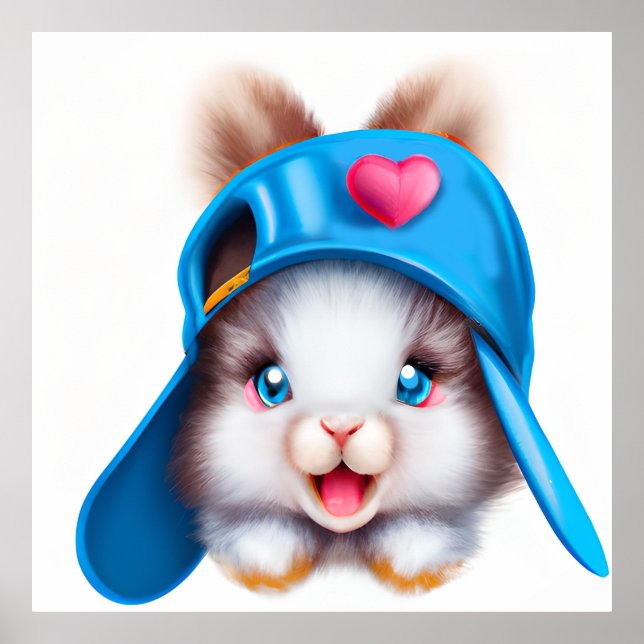 Póster Conejito de Amor de Bebé Adorable (Frente)
