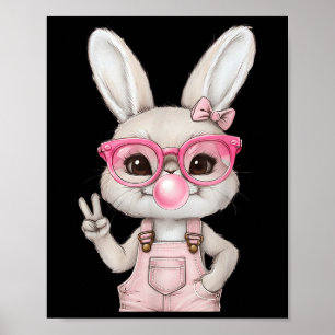 Póster Conejito de Pascua con burbuja burbuja feliz conej