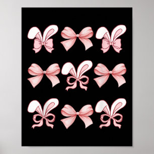 Póster Conejito de Pascua con Coquette Bow Easter Day Gir