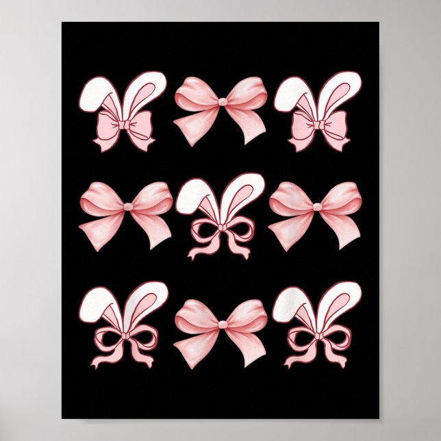 Póster Conejito de Pascua con Coquette Bow Easter Day Gir (Frente)