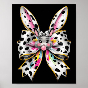 Póster Conejito de Pascua con Coquette Bow Easter Day Gir