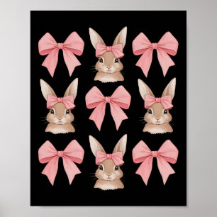Póster Conejito de Pascua con Coquette Bow Easter Day Gir