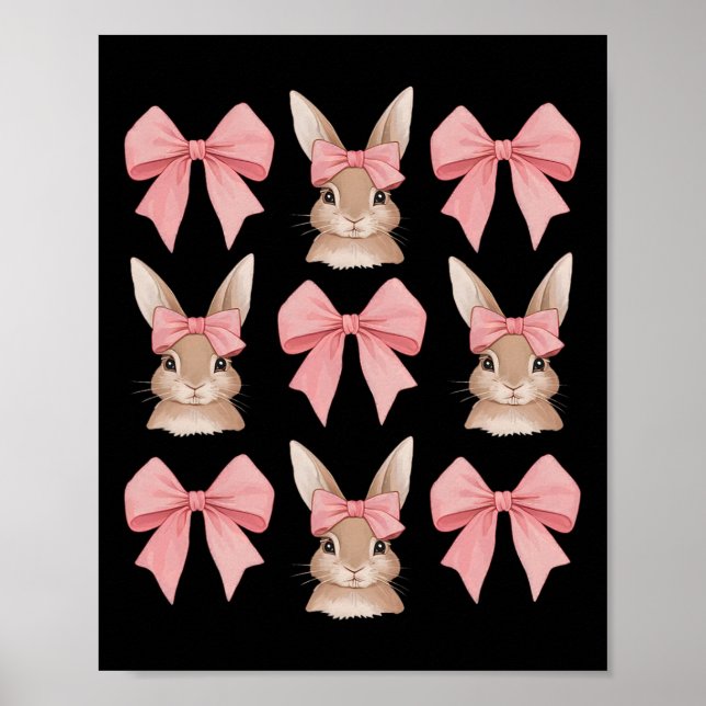 Póster Conejito de Pascua con Coquette Bow Easter Day Gir (Frente)