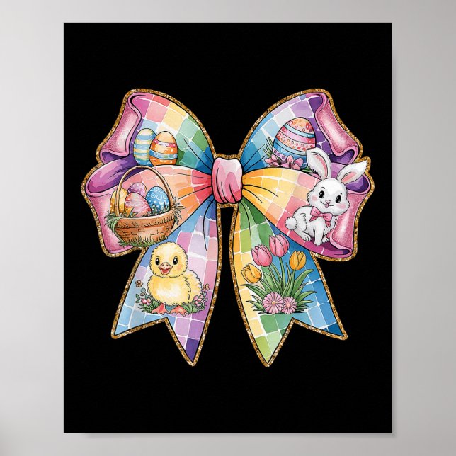 Póster Conejito de Pascua con Coquette Bow Easter Day Gir (Frente)