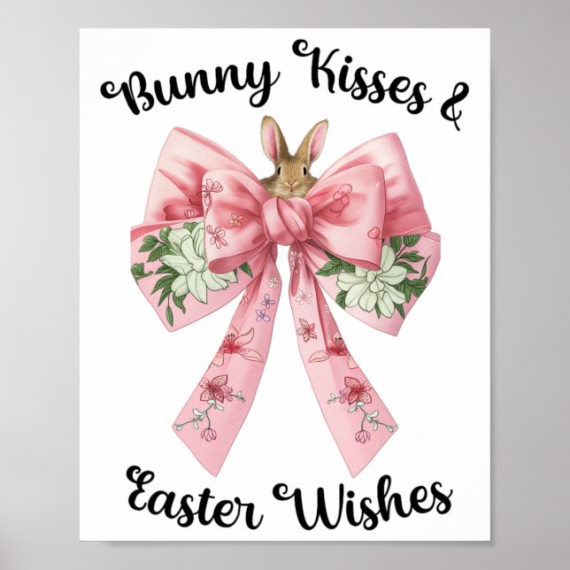 Póster Conejito de Pascua Desearía Desi Flores De Bow Ros (Frente)