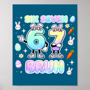 Póster Conejito de Pascua Lindo Seis Siete Bruh