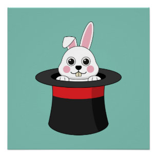 Póster Conejito en Gorra del asistente