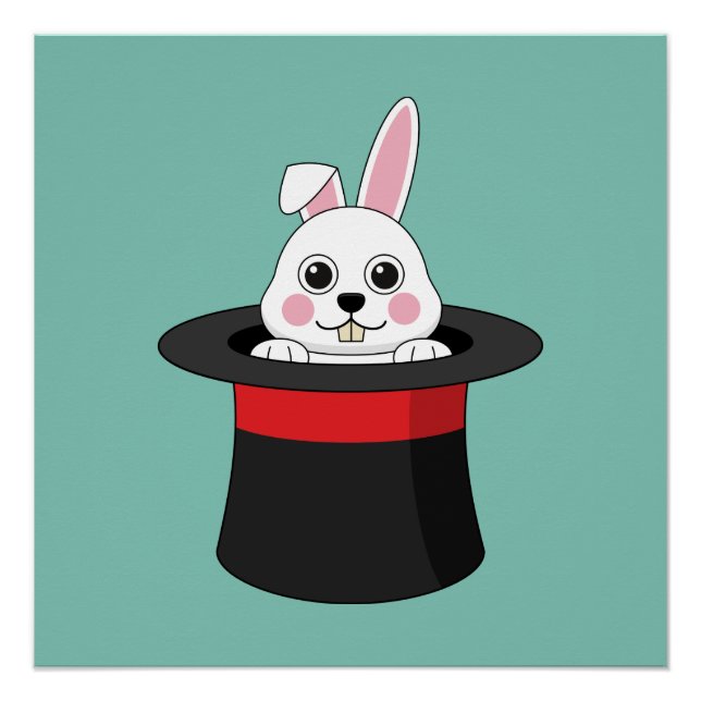 Póster Conejito en Gorra del asistente (Anverso)
