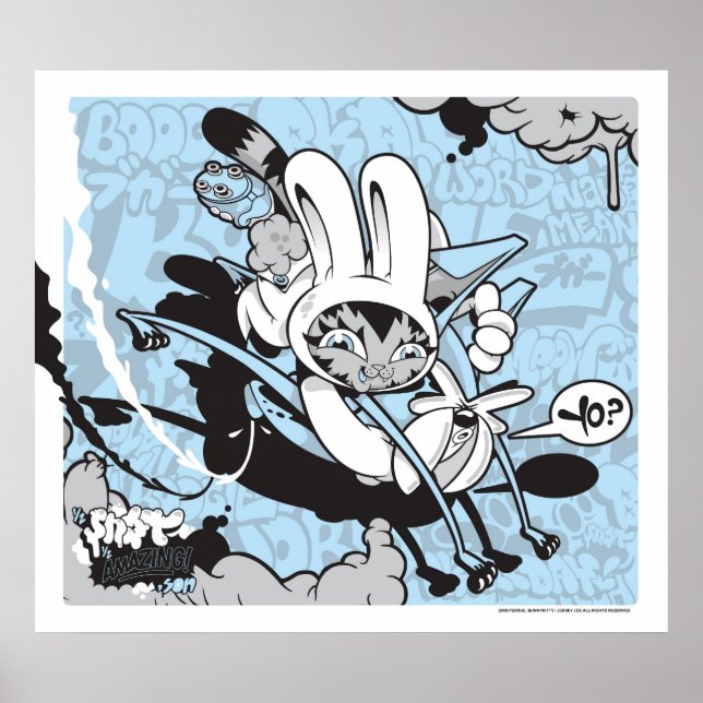 Póster Conejito Kitty y Jersey Joe (Frente)