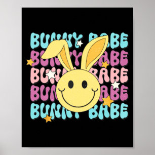 Póster Conejito lindo bebé de Pascua sonriente conejo