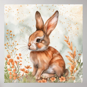 Póster Conejito lindo de primavera