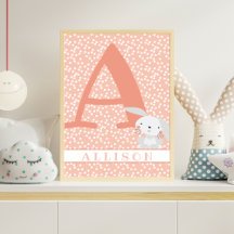 Conejito Lindo & Lunares Personalizado para la Hab