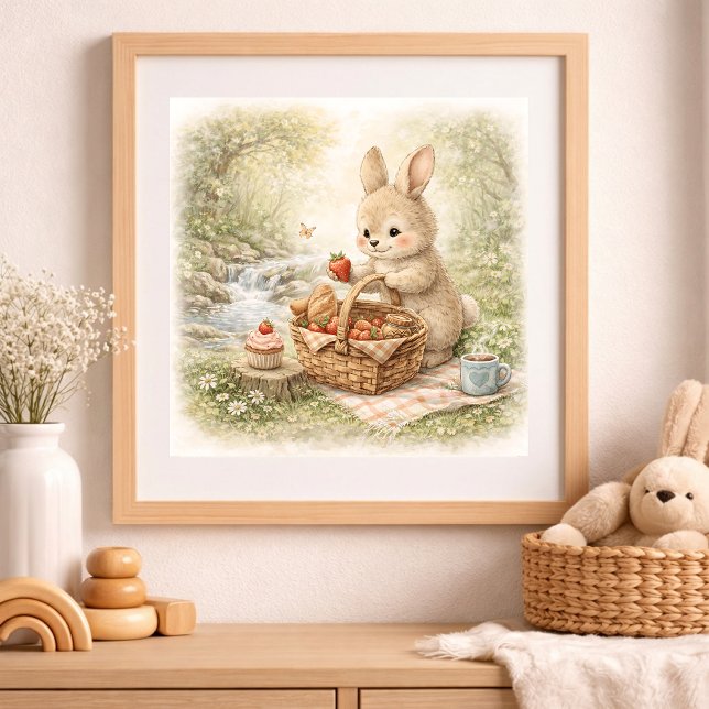 Póster Conejito Lindo Pícnic Bosque Niño (Subido por el creador)
