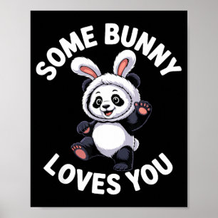 Póster Conejito Panda Adorable Pascua Algún Conejito Te A