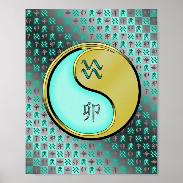 Póster Conejo acuario y Metalizado (Frente)