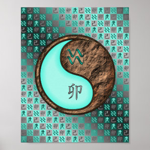 Póster Conejo acuario y terrestre