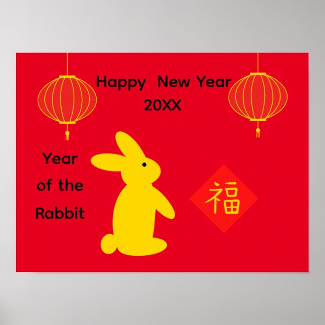 Póster Conejo afortunado #4 Poster (Frente)