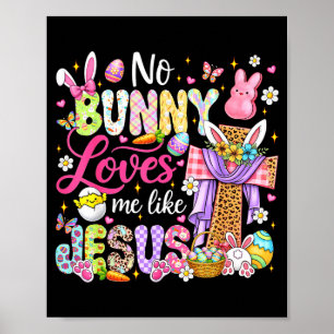 Póster Conejo ama como Jesús Pascua niños cristianos muje