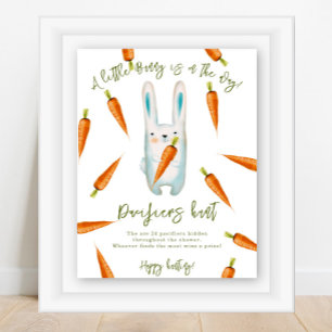 Póster Conejo bebé - Juego de búsqueda de chupete baby sh