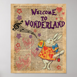 Póster Conejo Bienvenidos A.. Alice In Wonderland