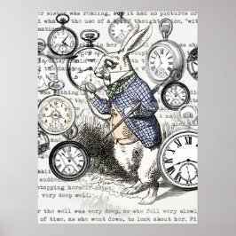 Póster Conejo Blanco Alice en el País de las Maravillas R