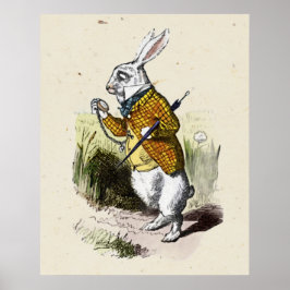 Póster Conejo Blanco con reloj, Alicia en el País de las