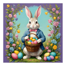 Conejo Boho Easter, conejo vintage de Pascua, Pasc