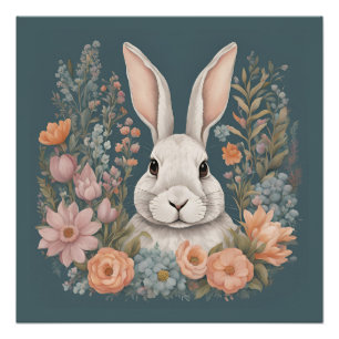 Póster Conejo Bonito Cottagecore