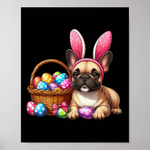 Póster Conejo bulldog Feliz Bulldog de Pascua Lover Easte