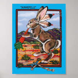 Póster Conejo Bunnipelli Kokopelli del Suroeste