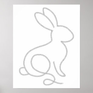 Póster Conejo Bunny Diseño Mínimo Moderno