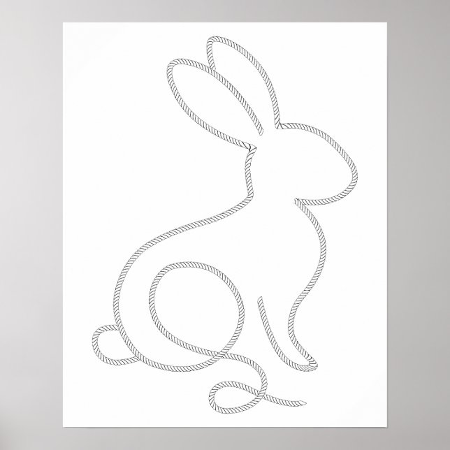 Póster Conejo Bunny Diseño Mínimo Moderno (Frente)