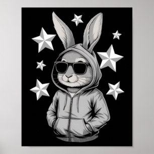 Póster Conejo Cara Con Gafas de Sol Conejo