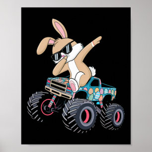 Póster Conejo Dabbing Feliz Pascua Amantes de Monster Tru
