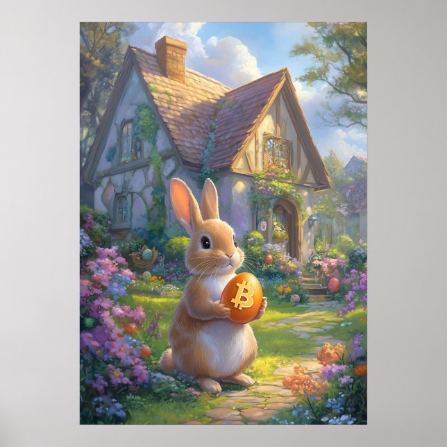 Póster Conejo de Bitcoin Hole Easter Bunny (Frente)