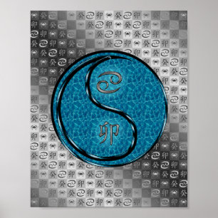 Póster Conejo de Cáncer y Agua