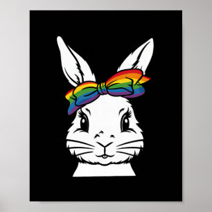 Póster Conejo de conejo lindo Cara Tejido de tinta de ojo