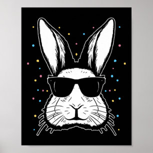 Póster Conejo de conejo lindo Cara Tejido de tinta de ojo