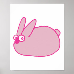 Póster conejo de conejo personalizado rosa lindo