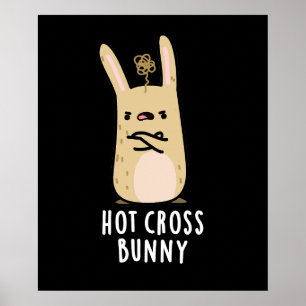 Póster Conejo de cruz caliente Gracioso Conejo enojado Pu
