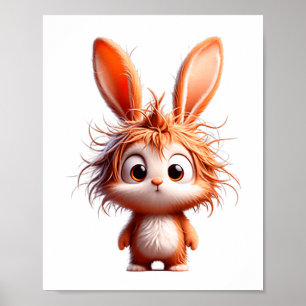 Póster Conejo de dibujos animados lindo con expresión div