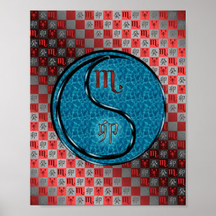 Póster Conejo de Escorpio y Agua